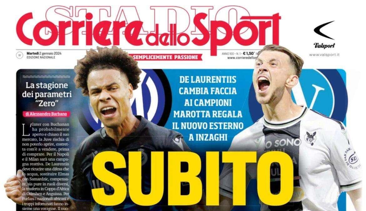 L'apertura del CorSport: "Subito botti". Buchanan è dell'Inter, il Napoli accelera per Samardzic