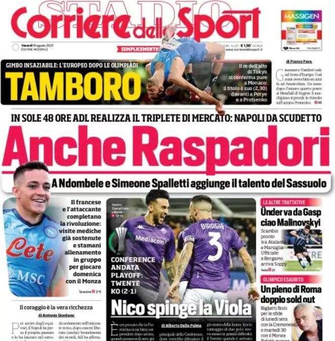 L'apertura del Corriere dello Sport - Inter, spunta Chalobah