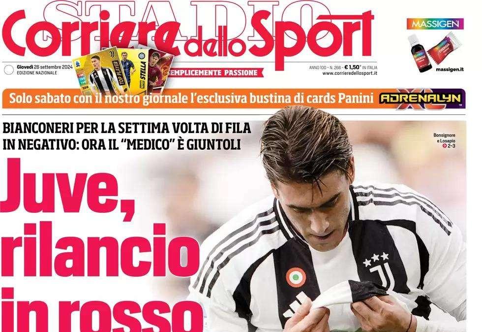Le prime pagine dei principali quotidiani sportivi di oggi, giovedì 26 settembre