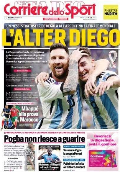 Il Corriere dello Sport titola: "L'alter Diego. Pogba non riesce a guarire"