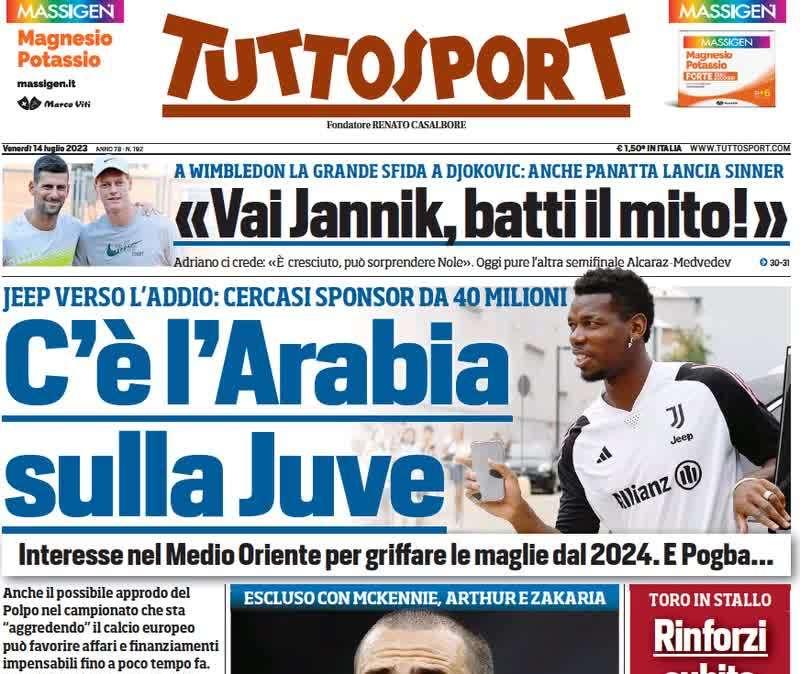 Tuttosport in prima pagina: "Oggi si chiude per Onana, lo United offre 55 milioni"