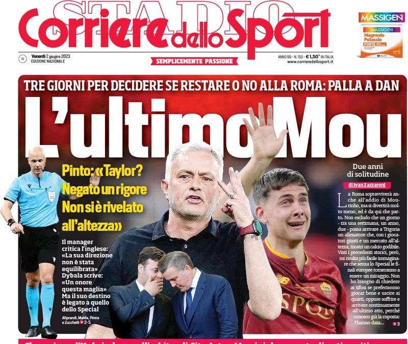 Il Corriere dello Sport in prima pagina: “L’Uefa indaga sull’arbitro di City-Inter”