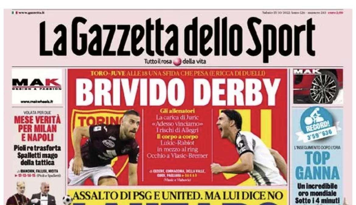 La prima pagina de La Gazzetta: "Lautaro fa gola, assalto di PSG e United: ma l'argentino dice no"
