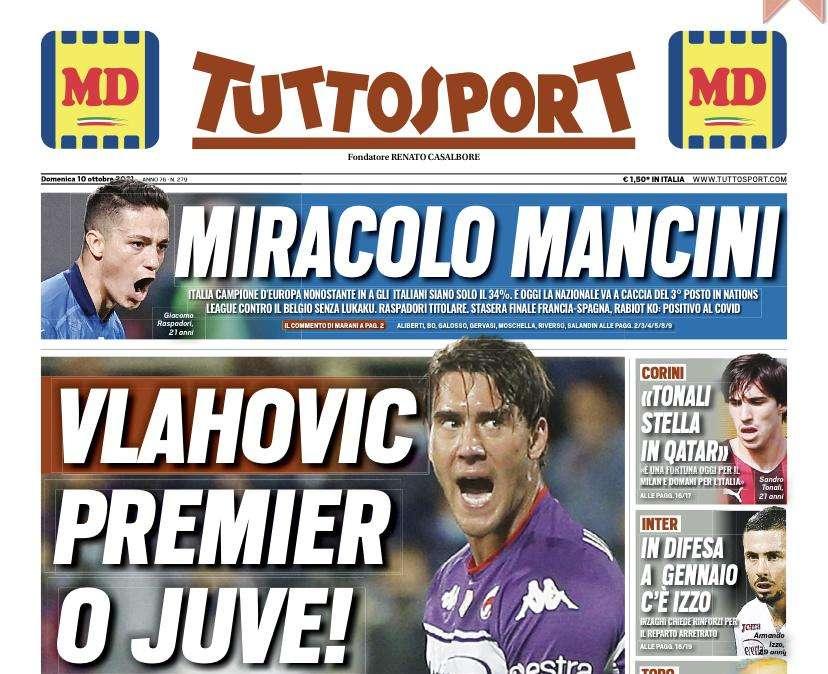 La prima pagina di Tuttosport: "Inter, in difesa a gennaio c'è Izzo"