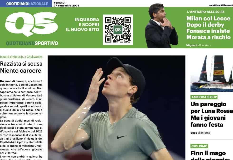 "Inter, si cambia. Frattesi titolare, Zielinski scalpita": la prima pagina di QS
