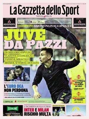 Inter e Milan, rischio multa. La prima pagina della Gazzetta dello Sport