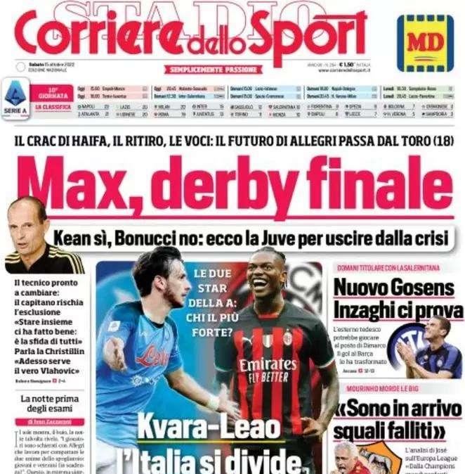 Rassegna stampa - Le prime pagine di sabato 15 ottobre