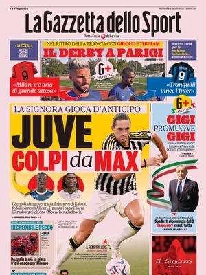 La Gazzetta in apertura: "Il derby a Parigi". Thuram ci crede: "Tranquilli, vince l'Inter"