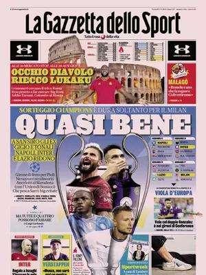 La Gazzetta apre: "Ultimo colpo, scatto per Klassen. Sorteggio Champions, l'Inter ride"