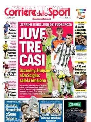 "Zielinski si prende l'Inter": la prima pagina dell'edizione odierna del Corriere dello Sport