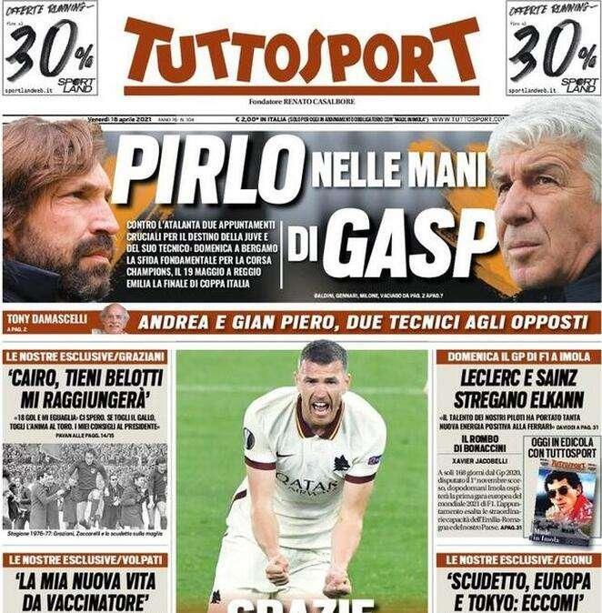 L'apertura di Tuttosport: "Pirlo nelle mani di Gasperini"