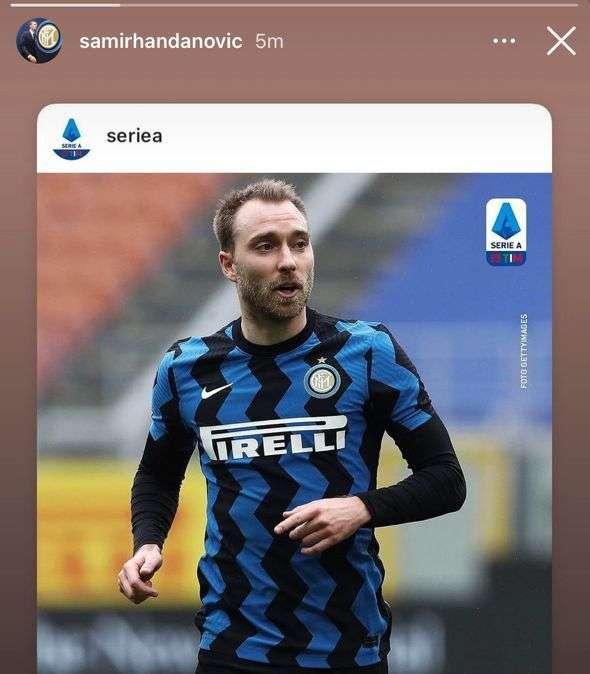 Handanovic su Instagram incoraggia Christian Eriksen
