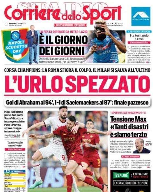 Il Corriere dello Sport in apertura: "Un pranzo da Champions"