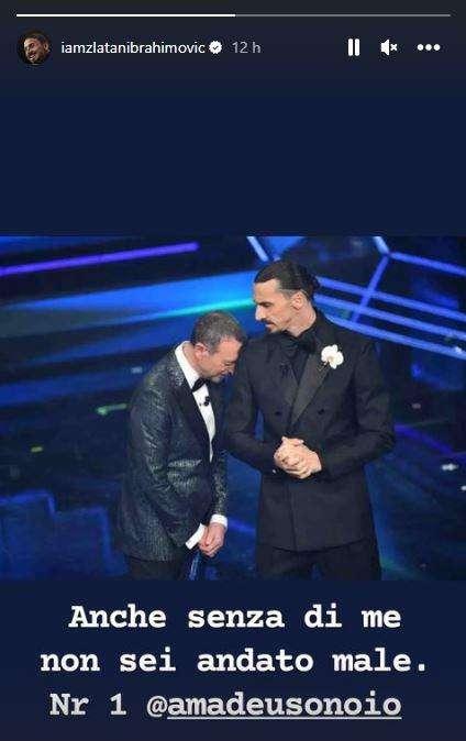 Ibrahimovic si complimenta con Amadeus: "Anche senza di me non sei andato male"