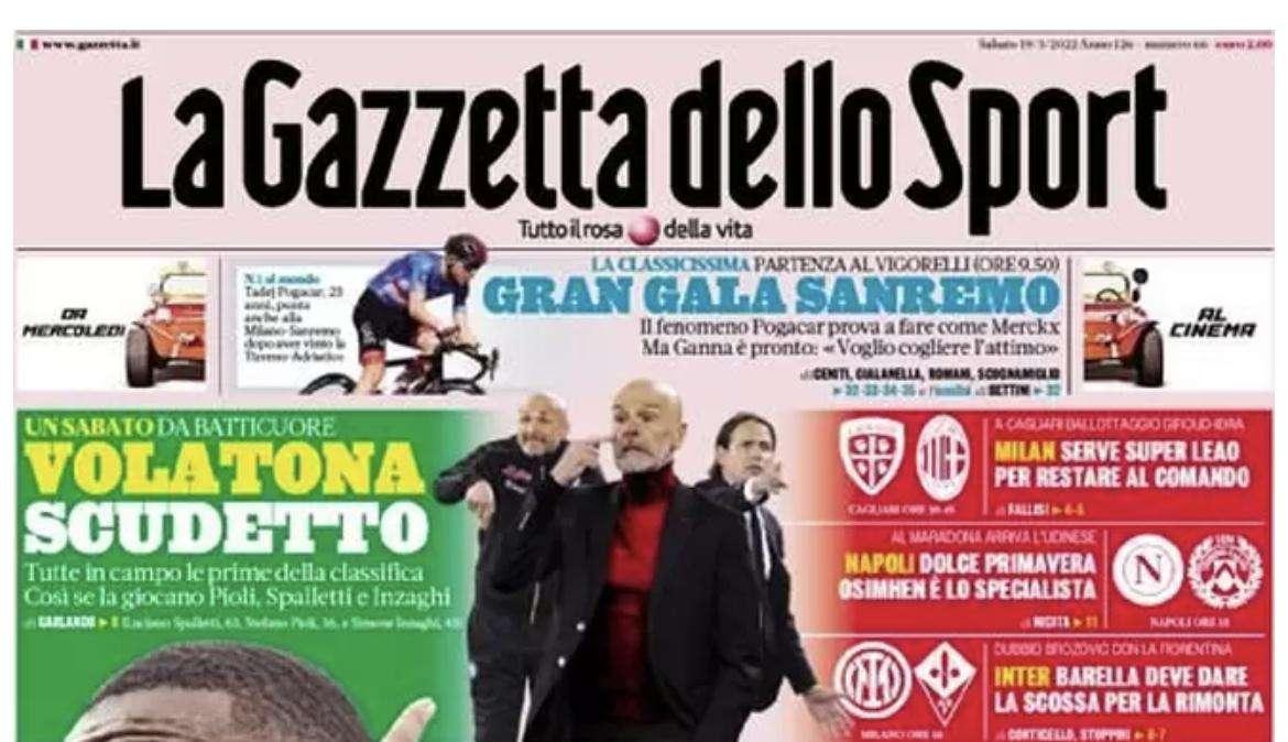 La Gazzetta dello Sport: "Inter, Barella deve dare la scossa per la rimonta"