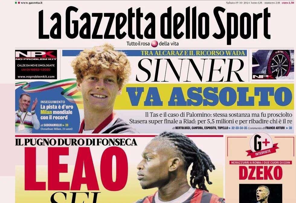"Simone ragiona, tra Roma e Young Boys sarà staffetta": la prima pagina de La Gazzetta dello Sport