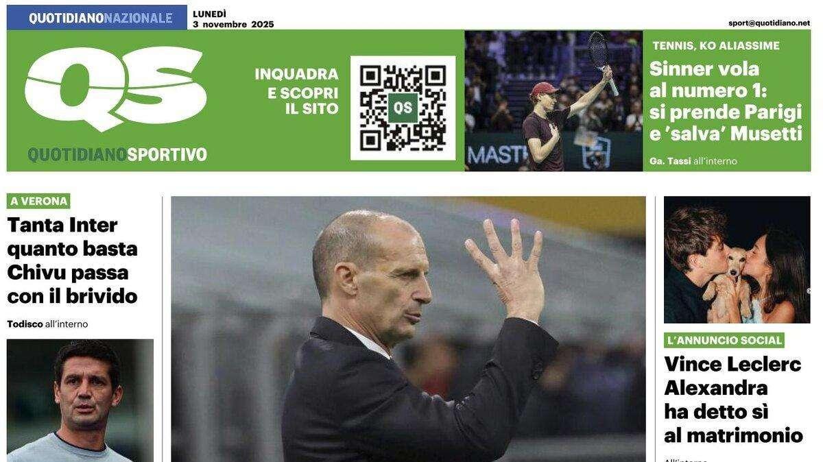 "Tanta Inter quanto basta, Chivu passa con il brivido", la prima pagina del Quotidiano Sportivo