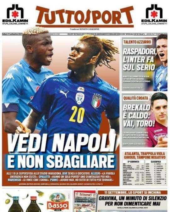 Tuttosport in apertura: "Raspadori, l'Inter fa sul serio"