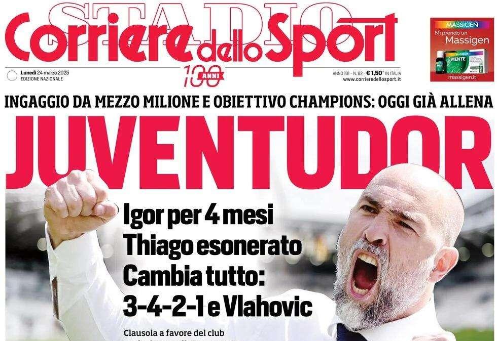 Il Napoli torna su Frattesi: lo vuole Conte. La prima pagina del Corriere dello Sport