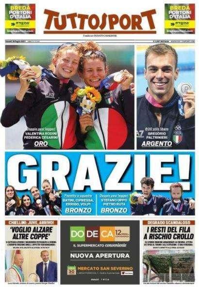 Tuttosport in apertura con le parole di Chiellini: "Voglio alzare altre coppe"