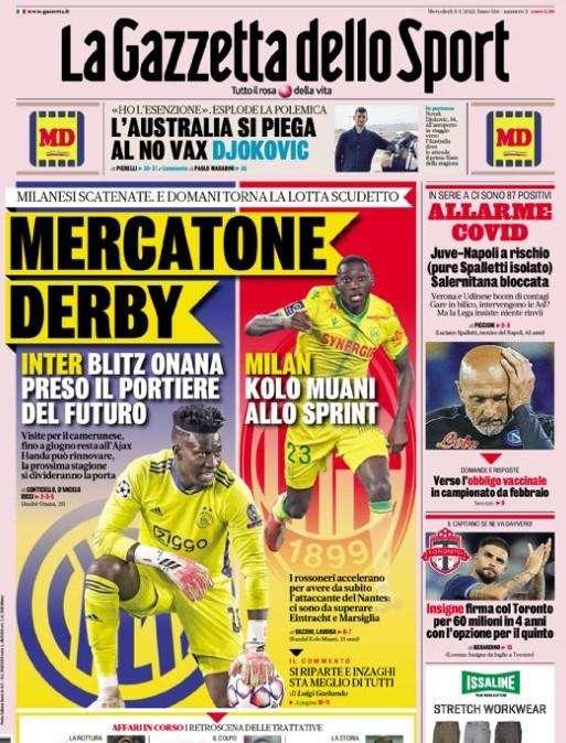 Rassegna stampa - Le prime pagine di mercoledì 5 gennaio