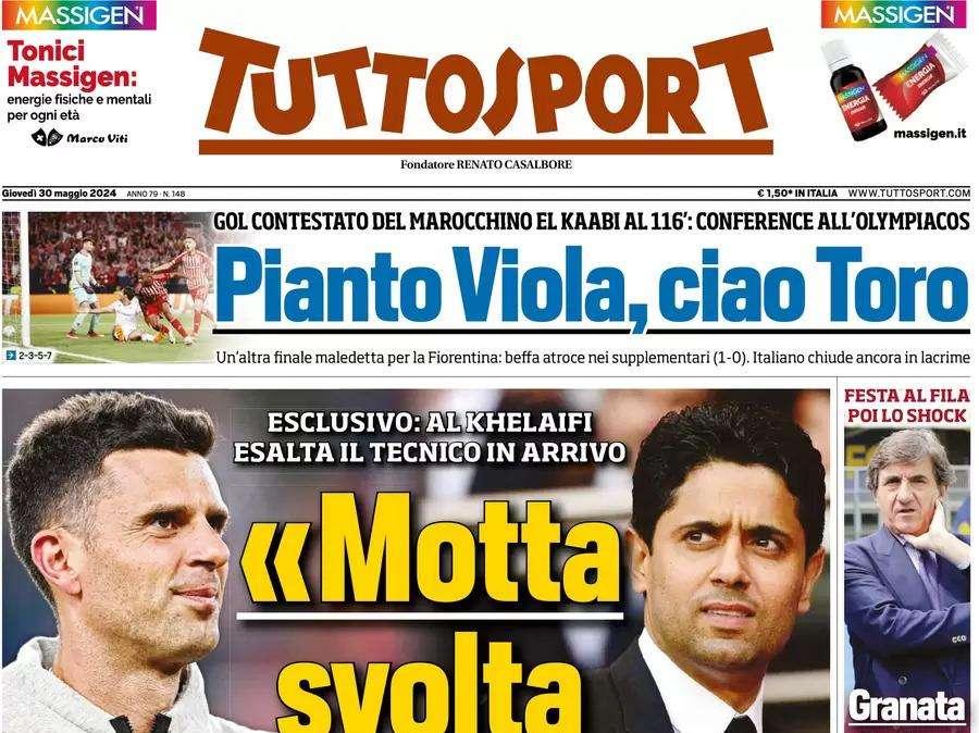 Marotta in pressing su Lautaro, Moratti ha voglia di Inter. La prima pagina di Tuttosport
