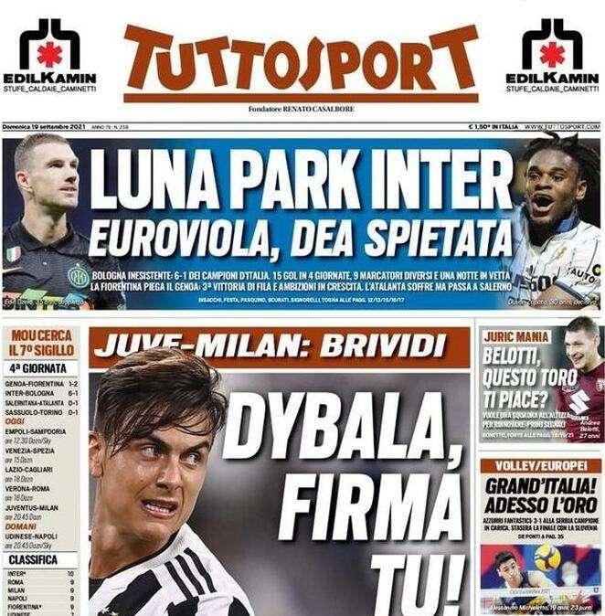 Tuttosport in prima pagina: "Luna Park Inter"