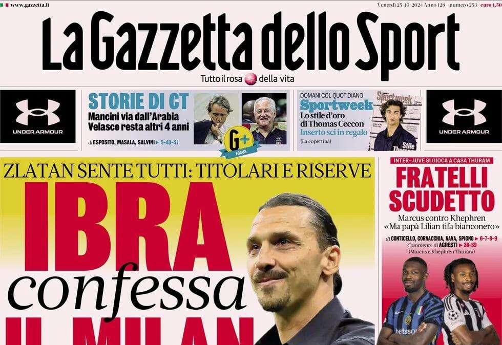 La prima pagina de La Gazzetta dello Sport: "200 milioni per San Siro: tutti i costi"