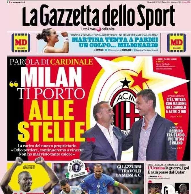 La Gazzetta dello Sport in prima pagina: "Dybala segna e pensa solo all'Inter"