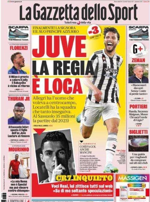 La Gazzetta dello Sport in prima pagina: "Inter, spunta Thuram Jr. Lautaro al rinnovo"