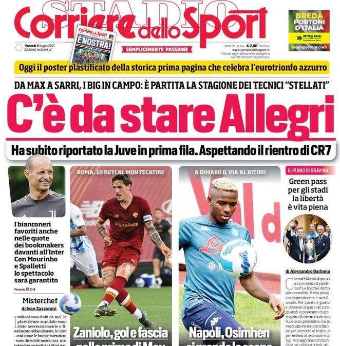 L'apertura del Corriere dello Sport: "Brozo, Barella e Calha: ma l'Inter vuole di più"