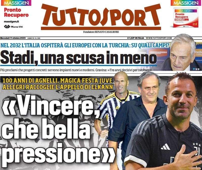 Tuttosport apre con le parole di De Laurentiis: "Supercoppa in Arabia? Da deficienti"