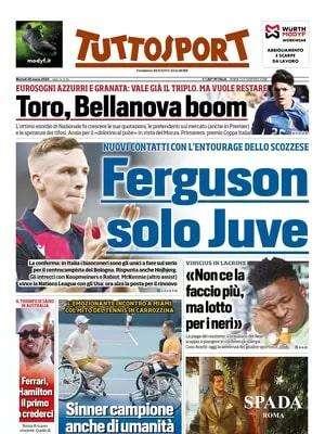 "Bellanova boom, su Acerbi aria di stangata": Tuttosport in prima pagina