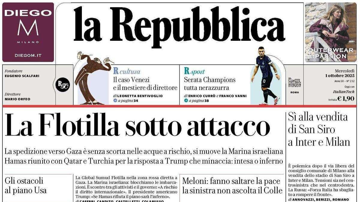 "Lautaro apre e chiude, l’Inter cambia pelle in Europa si diverte": l'apertura de La Repubblica