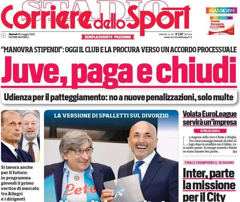 Il CorSport in apertura: "Inter, parte la missione per il City". Inzaghi punta a recuperarne tre