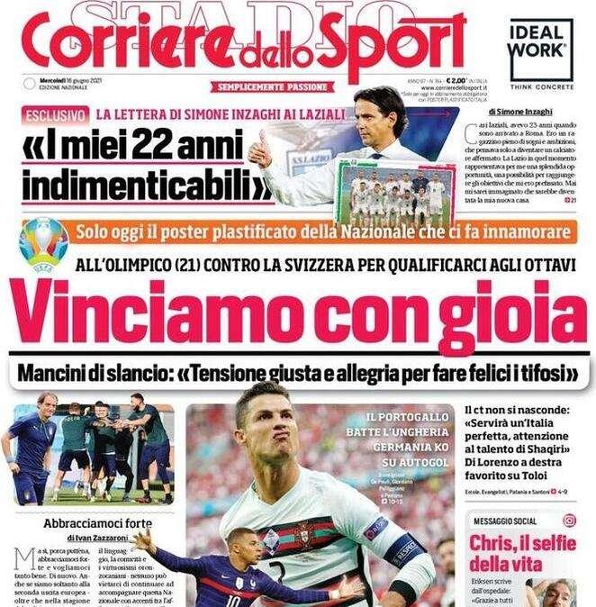 CorrSport: "La lettera di Inzaghi ai tifosi della Lazio: i miei 22 anni indimenticabili"