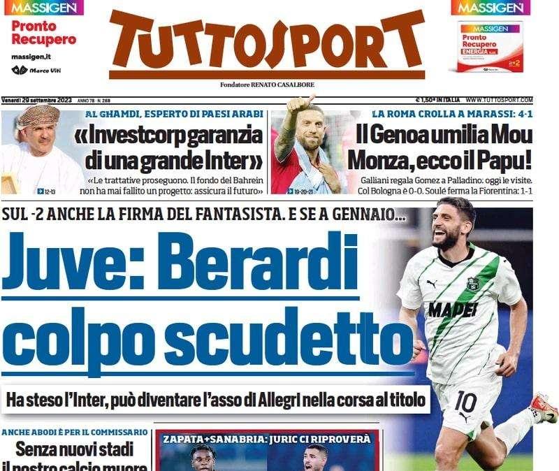 Tuttosport apre con le parole di Al Ghamdi: "Investcorp garanzia di una grande Inter"