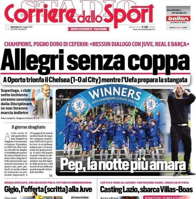 Rassegna stampa - Le prime pagine di domenica 30 maggio