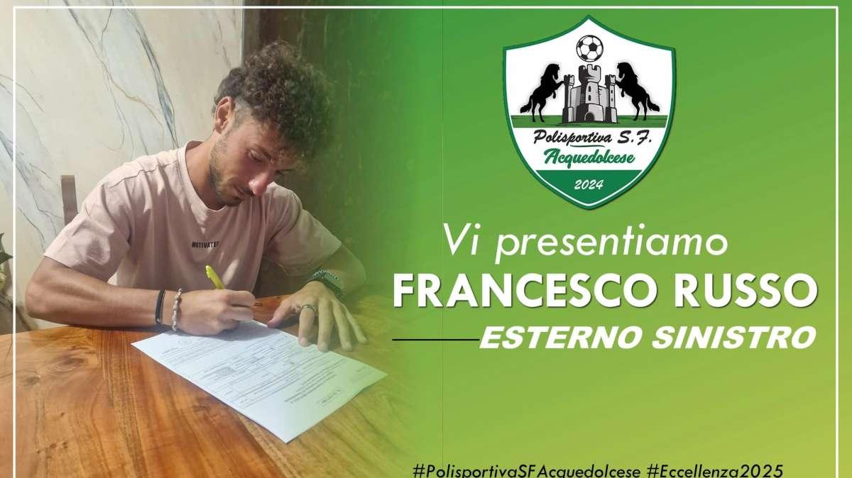 Acquedolcese, sulla fascia sinistra corre Francesco Russo
