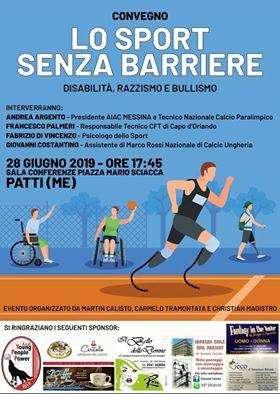 Venerdì 28 a Patti il convegno "Lo Sport senza Barriere"