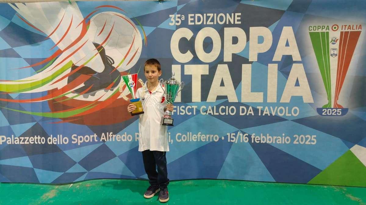 Calcio da tavolo, il barcellonese Rossitto trionfa in Coppa Italia con il Bari