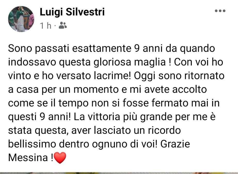 Avellino, Silvestri: "Grazie Messina! Oggi sono ritornato a casa"