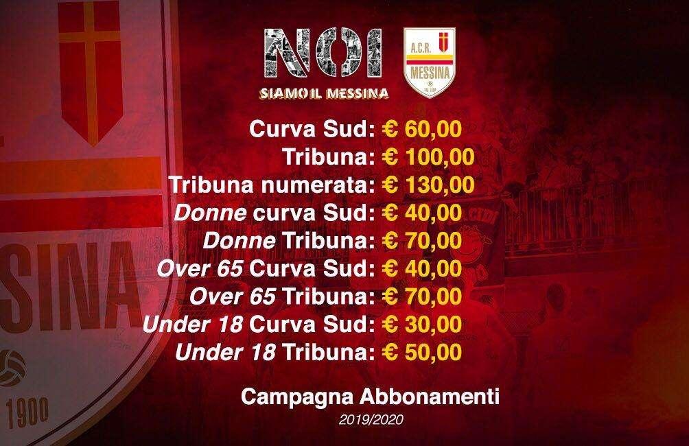 Messina, via alla campagna abbonamenti per la stagione 2019/2020