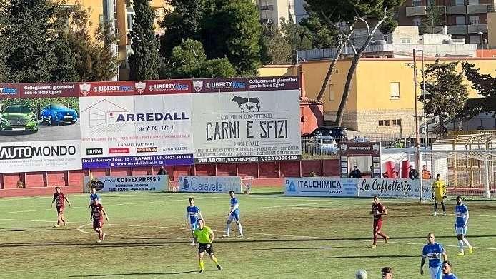 Il Sant'Agata s'illude con Bonfiglio, 1-1 del Trapani al 95' con Carbonaro