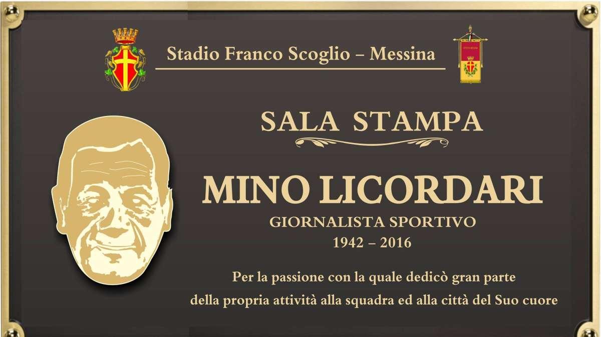Stadio "Scoglio": una targa per ricordare Mino Licordari