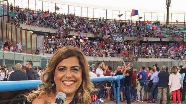 La tribuna stampa del "Massimino" di Catania dedicata a Stefania Sberna 