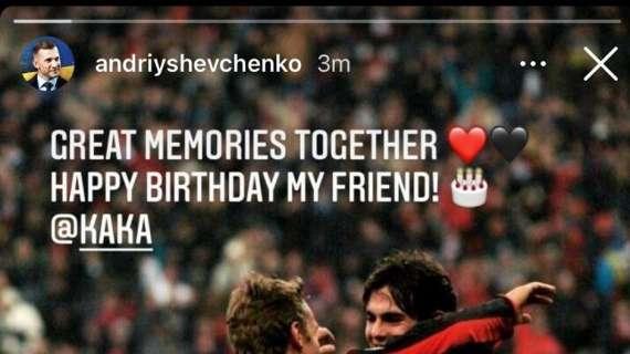 Gli auguri di Sheva a Kakà: "Bei ricordi insieme! Buon compleanno amico mio!"