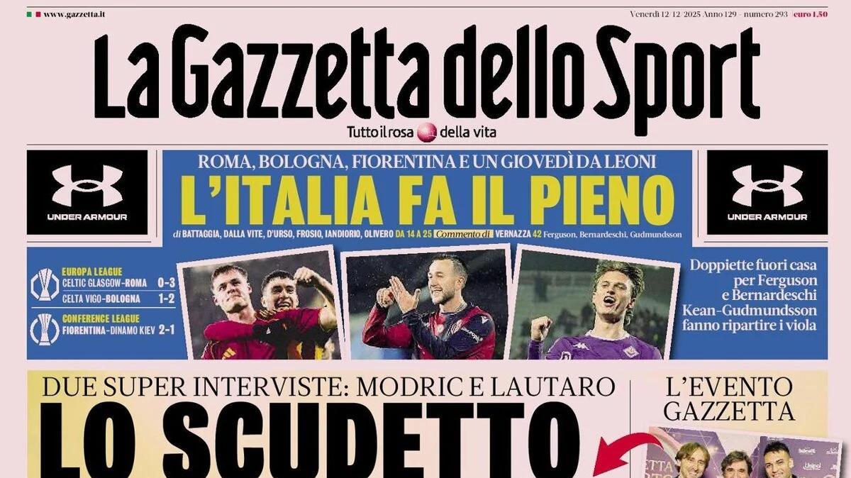 La Gazzetta in prima pagina: "Lo scudetto siamo noi"