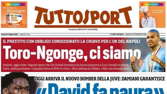 Tuttosport in apertura: "Ricci abbraccia il Milan: 'Mai così emozionato'"