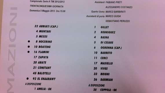 LIVE MN - PREPARTITA, Milan-Torino: le formazioni ufficiali. Squadre in campo per il riscaldamento